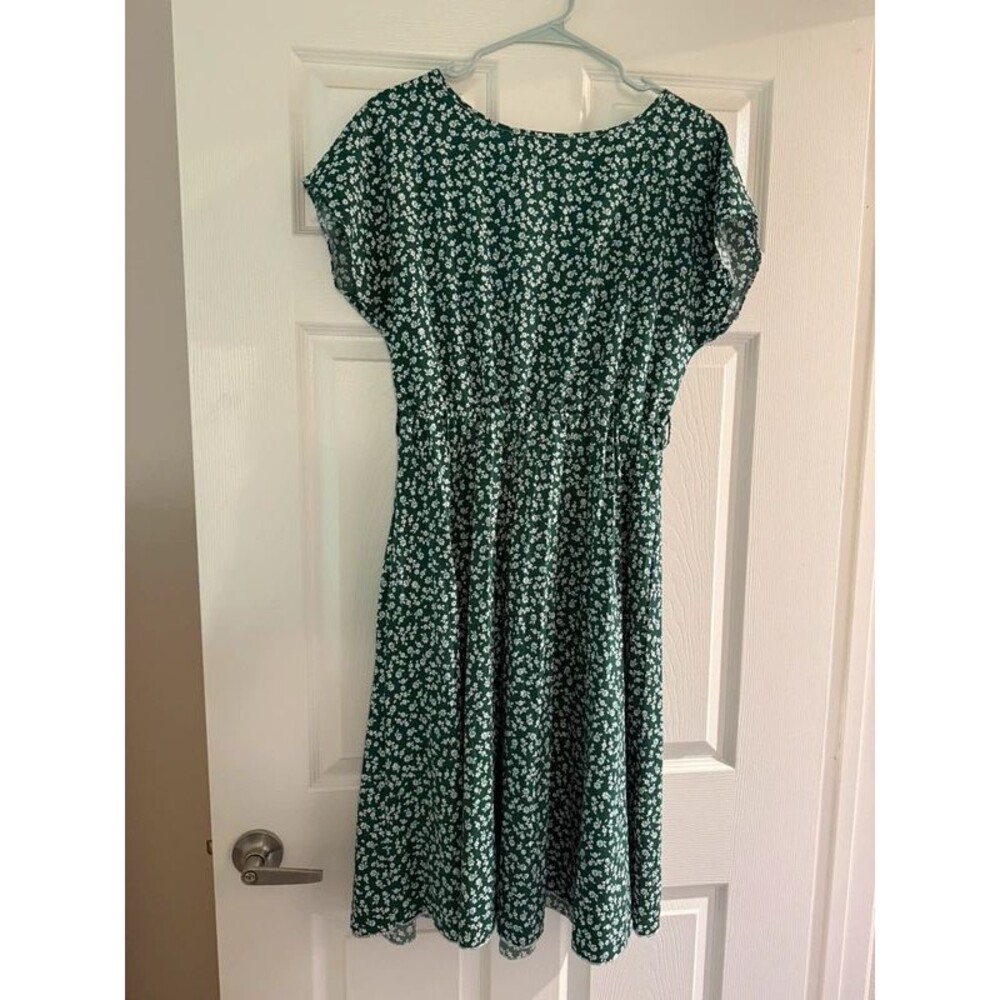 Green Floral Midi Dress